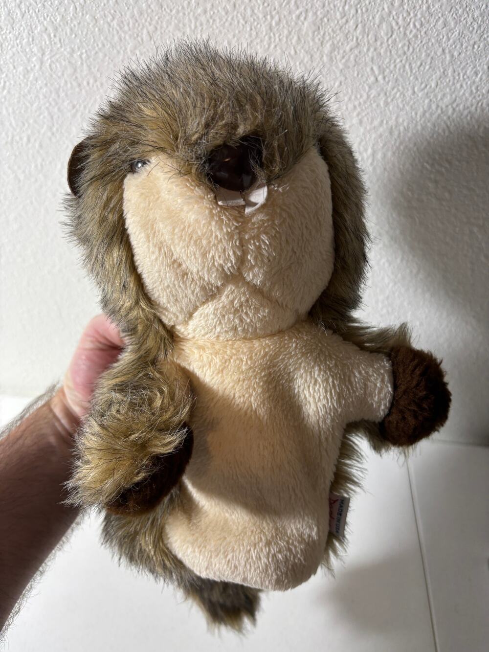 Vintage Daphne Beaver Plush Hand Puppet Made in USA Stuffed Animal Furry Toy 16"